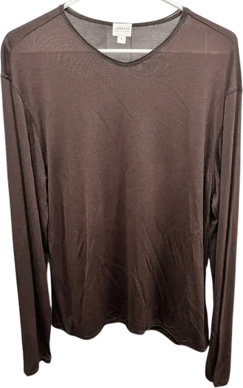 Armani vintage silk/cashmere blend long sleeve semi-sheer top