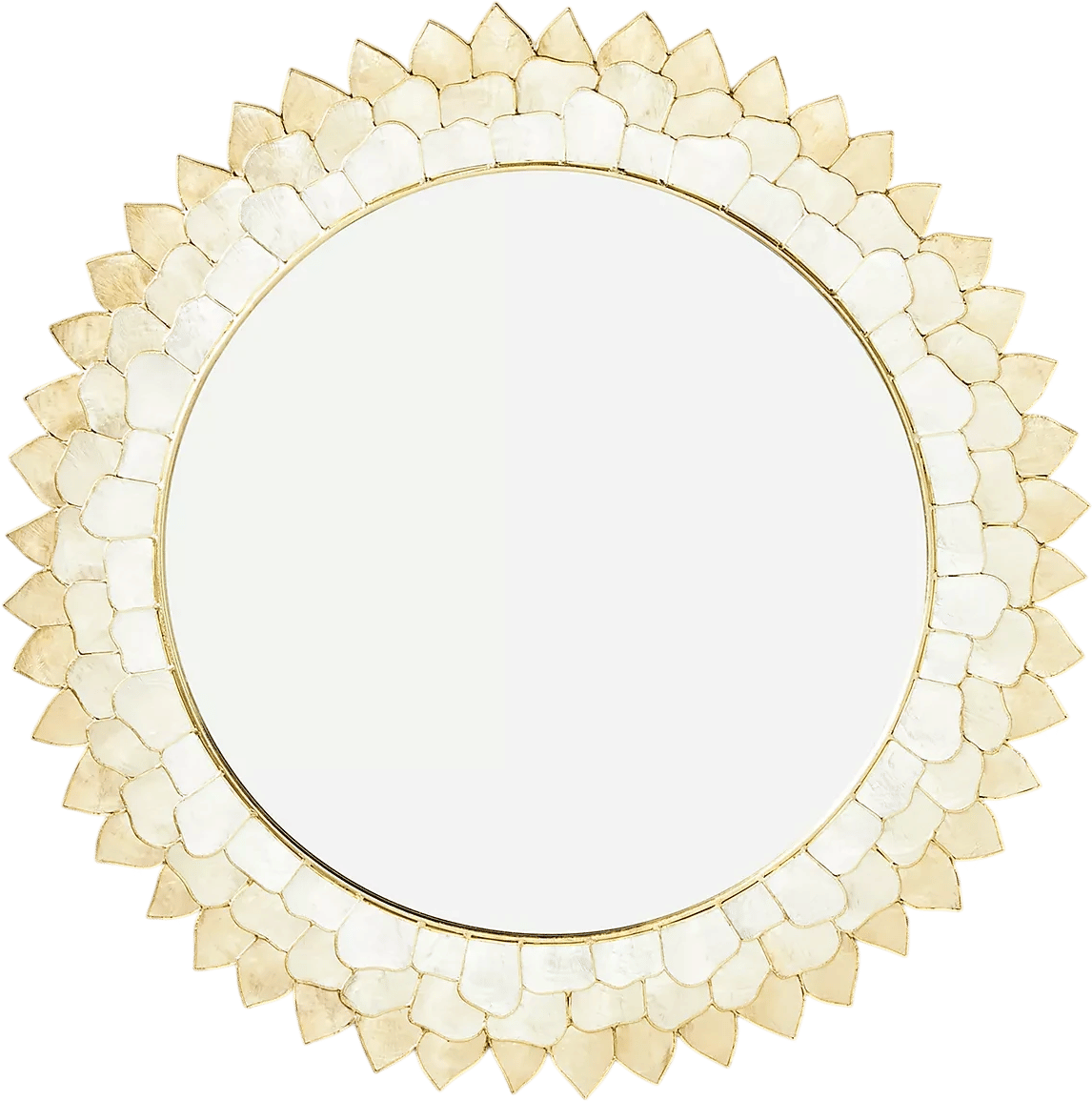 Penny Ombre Capiz Shell Round Wall Mirror