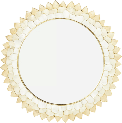 Penny Ombre Capiz Shell Round Wall Mirror