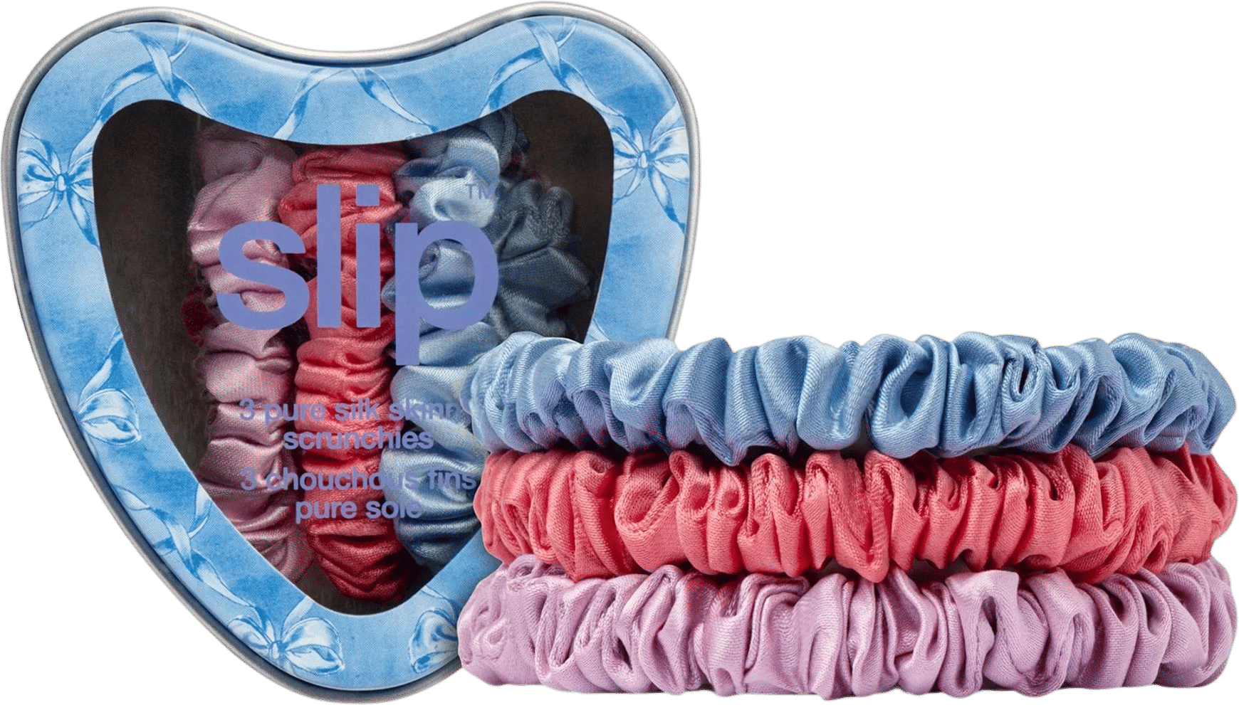 Slip Pure Silk Skinny Scrunchie Trio (Bluebelle)