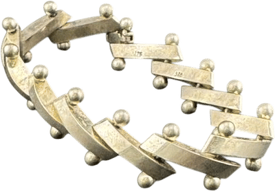 Vintage Modernist Sterling Silver Geometric Bracelet
