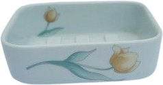 Ceramic Yellow Tulips Soap Dish from Japan