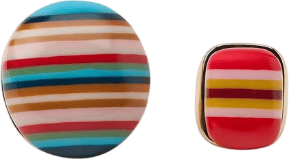 2-Pack Resin Striped Rings