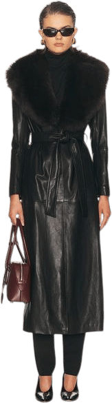 Nour Hammour Dakota Glamorous Leather Coat