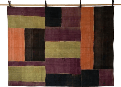 Vintage Turkish Wool Wall Art Rug (5'5" x 5'9")