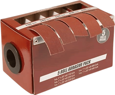 Peachtree Woodworking Supply Boxed Multi-Roll Assorted Abrasive Rolls for Wood Turners, Wood, Metal Workers, Automotive Body Work in Assorted Grits, Includes 150, 240, 320, 400 and 600 Grit Rolls