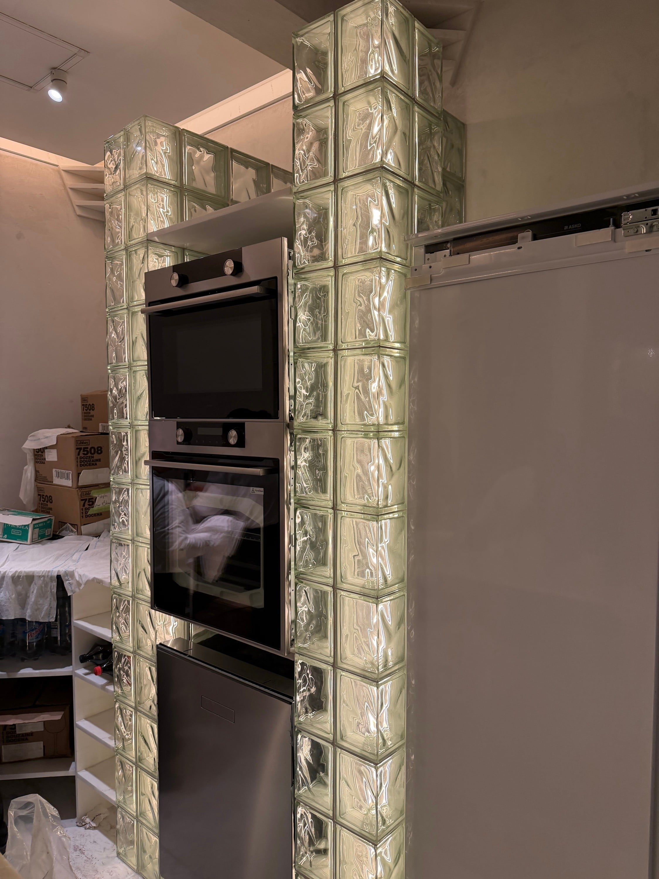 Glass block kitchen
