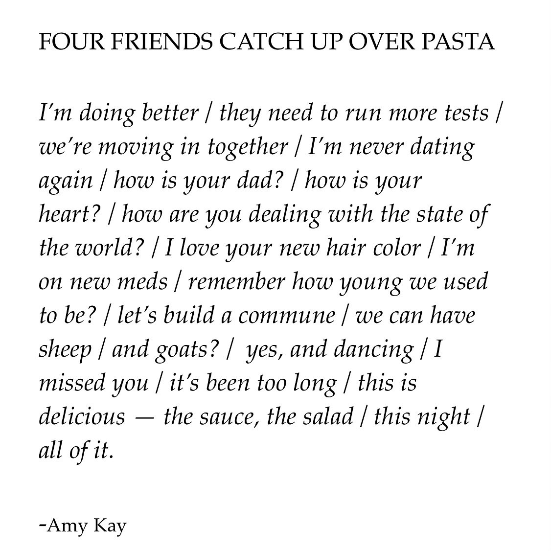 Four Friends Catch Up Over Pasta