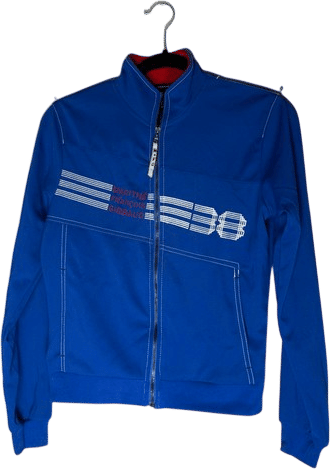 NWT Marithe + Franois Girbaud Royal Blue Zip Track Jacket Y2K Euro Sport Sweats