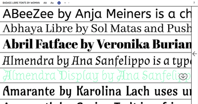 Badass Libre Fonts by Womxn