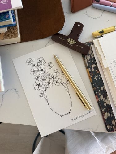 sketching with a fountain pen
