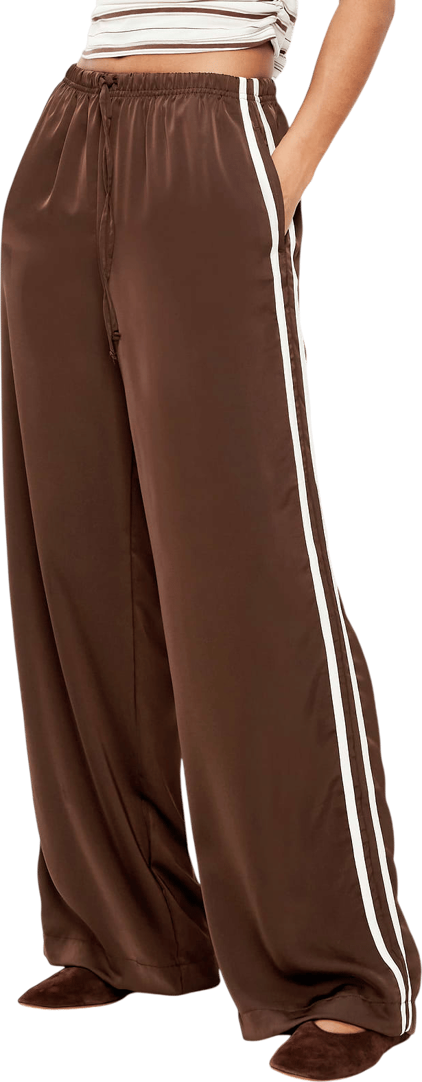 Old Navy High-Waisted Satin Track Pants