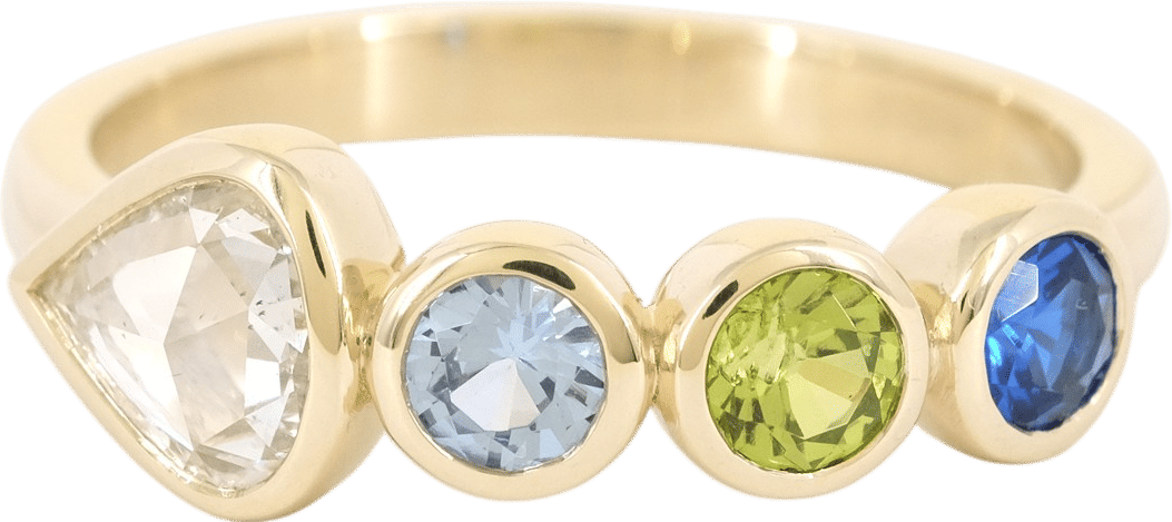 Tonal blues with peridot
