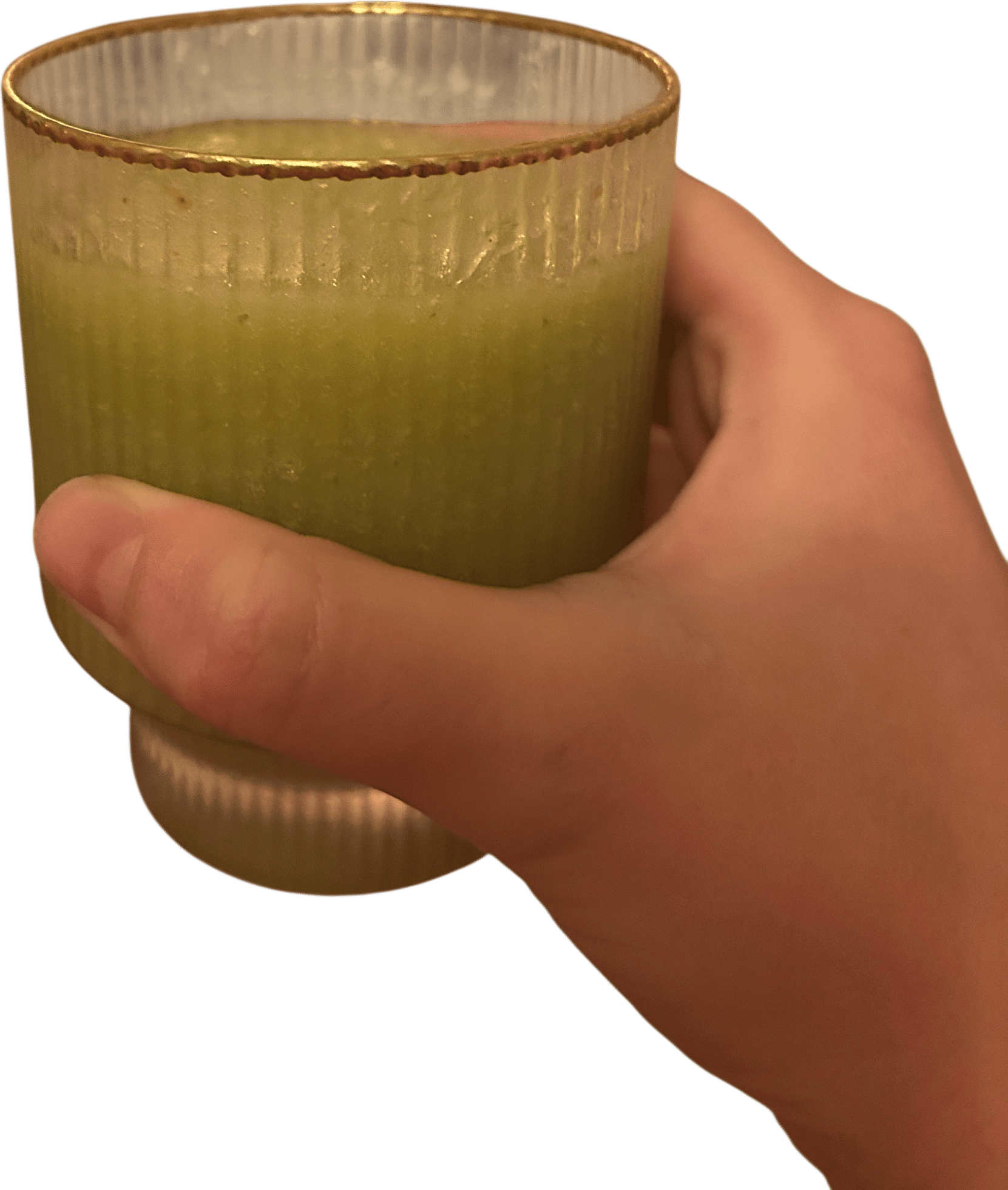 Frozen green grape slushie