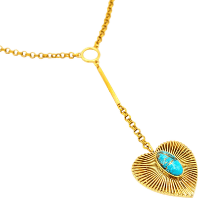 Brass Turquoise Heart Necklace