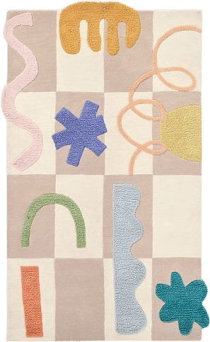 Squiggly Playful Shapes Rug