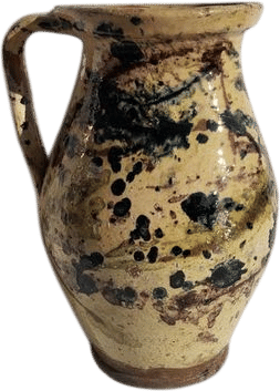 Marble Glazed Traditional Pot, Folk Pitcher, Folk Bottle, Traditional Jug, Handpainted Jug, Faience Jug, Folk Ewer, Splashed Glazed