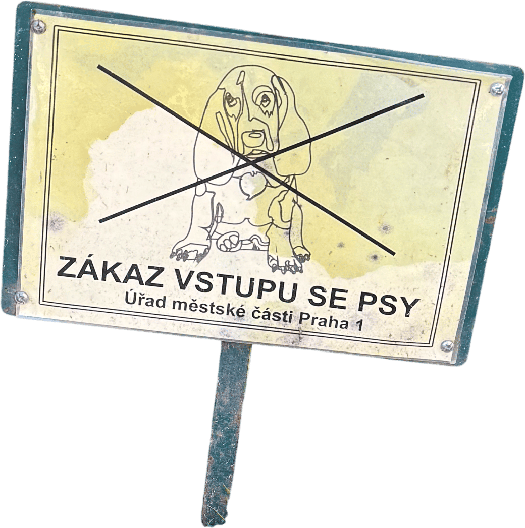 No Dog Pee Signs in Prague