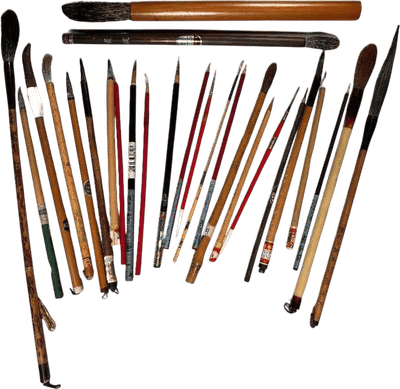 Vintage Chinese Calligraphy Bamboo Brushes