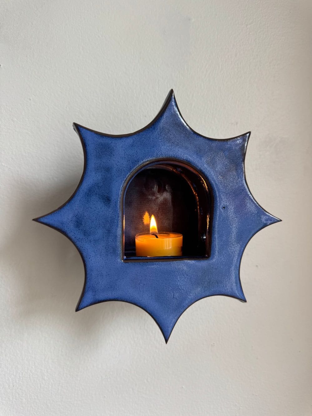 Large Stormy Blue Star Sconce
