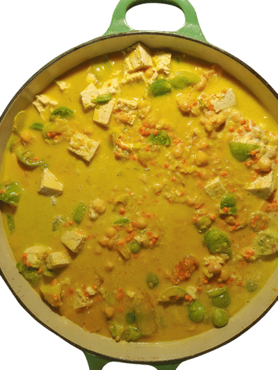 High-Protein Vegan Green Tomato Coconut Curry Recipe