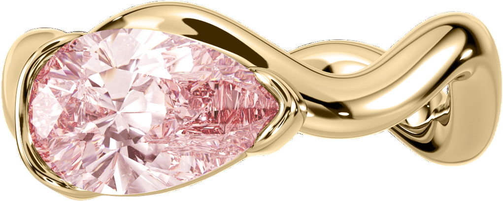 Sette Coquette Pink Pear Pinky Ring 
