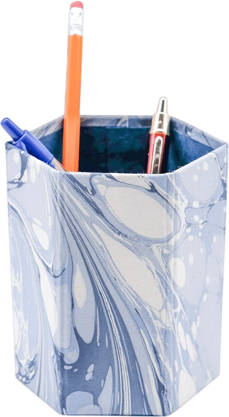 Inner Child Hand-Marbled Pencil Holder in Ocean Wave