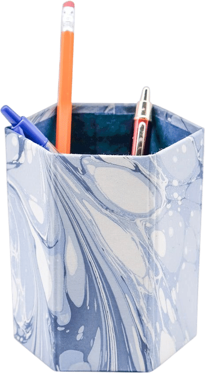 Hand-Marbled Pencil Holder