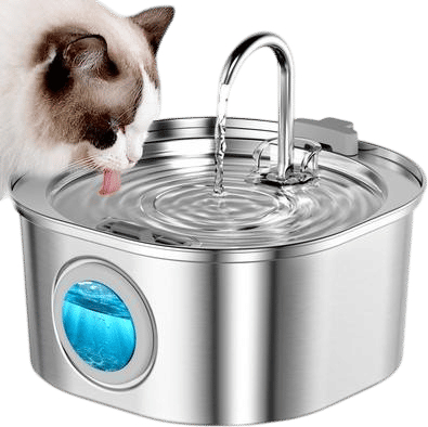 Casfuy Stainless Steel Dog & Cat Water Fountain (108-oz)