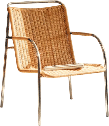 Rattan and Steel Accent Chair