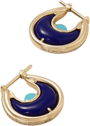 Diana Small 18k Gold Multi Stone Hoop Earrings