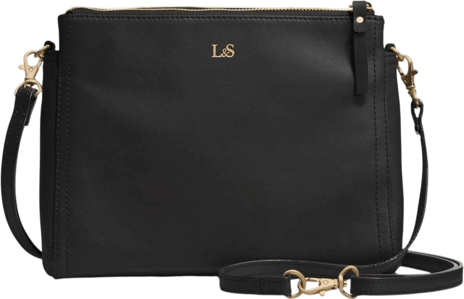 Lo & Sons Pearl Crossbody Bag - Nappa Leather - Black/Gold/Camel