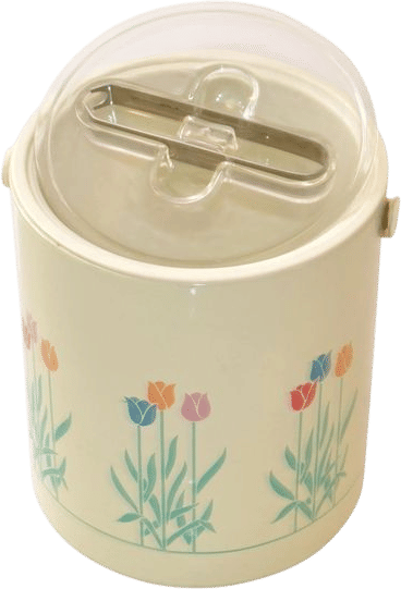 Vintage Phoenix Floral Ice Bucket & Tongs Spring Tulip Retro Ice Cube Cooler