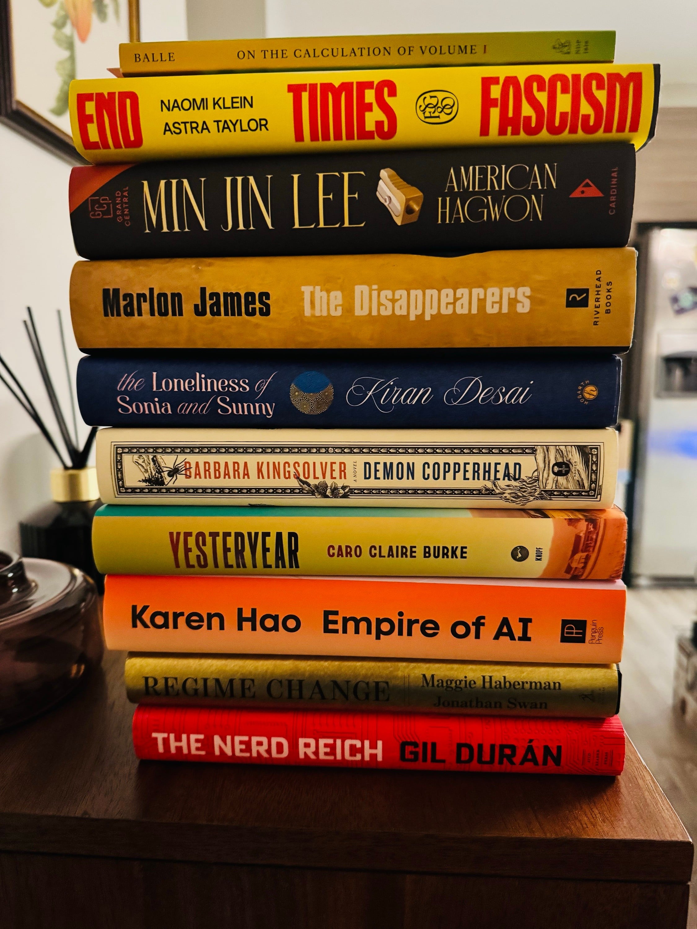 Random stacks of books around the house
