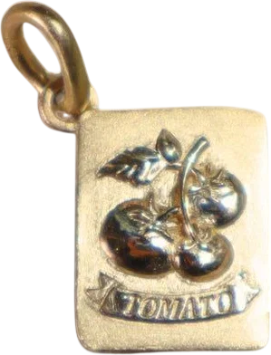 Tomato Golden Seed Packet Pendant