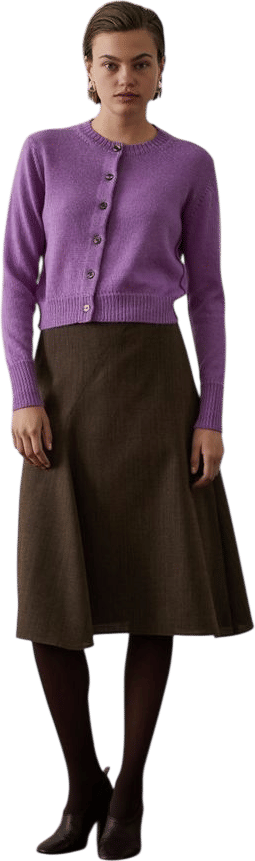 Griffith Cardigan - Lilac - Wool - Woman