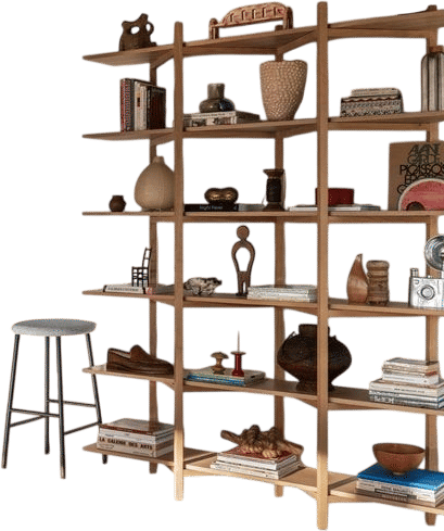 Zig Zag high shelf, oak