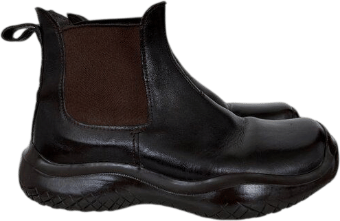 Mens Vintage AW99 Authentic Brown PRADA Runway Hybrid Vibram leather boots