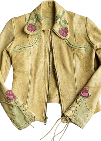 RARE VTG East West Musical San Francisco Leather Jkt Floral 1970 Original Owner