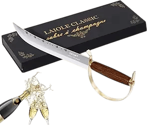 Resafy Champagne Saber Knife Olive Wood Handle Champagne Sword Wine Opener With Gift Case