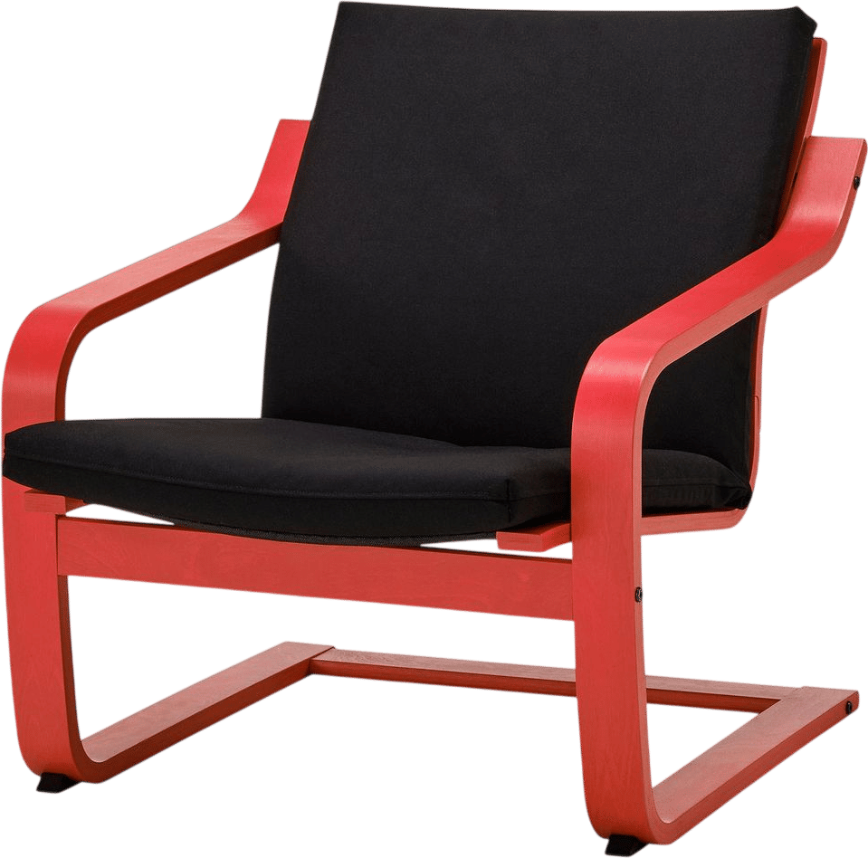 POÄNG low-back armchair, red/Vissle black  - IKEA