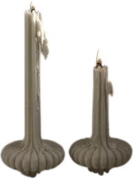 LAWA Set of 2 Pumpkin Base Candle - Beautiful Handmade Pillar Unscented Soy Wax Elegant Aesthetic Vase Candle Housewarming Gift Home Room Shelf Decor Idea White