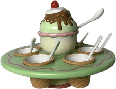 Boston Warehouse Ice Cream Spinning Carousel Lazy Susan
