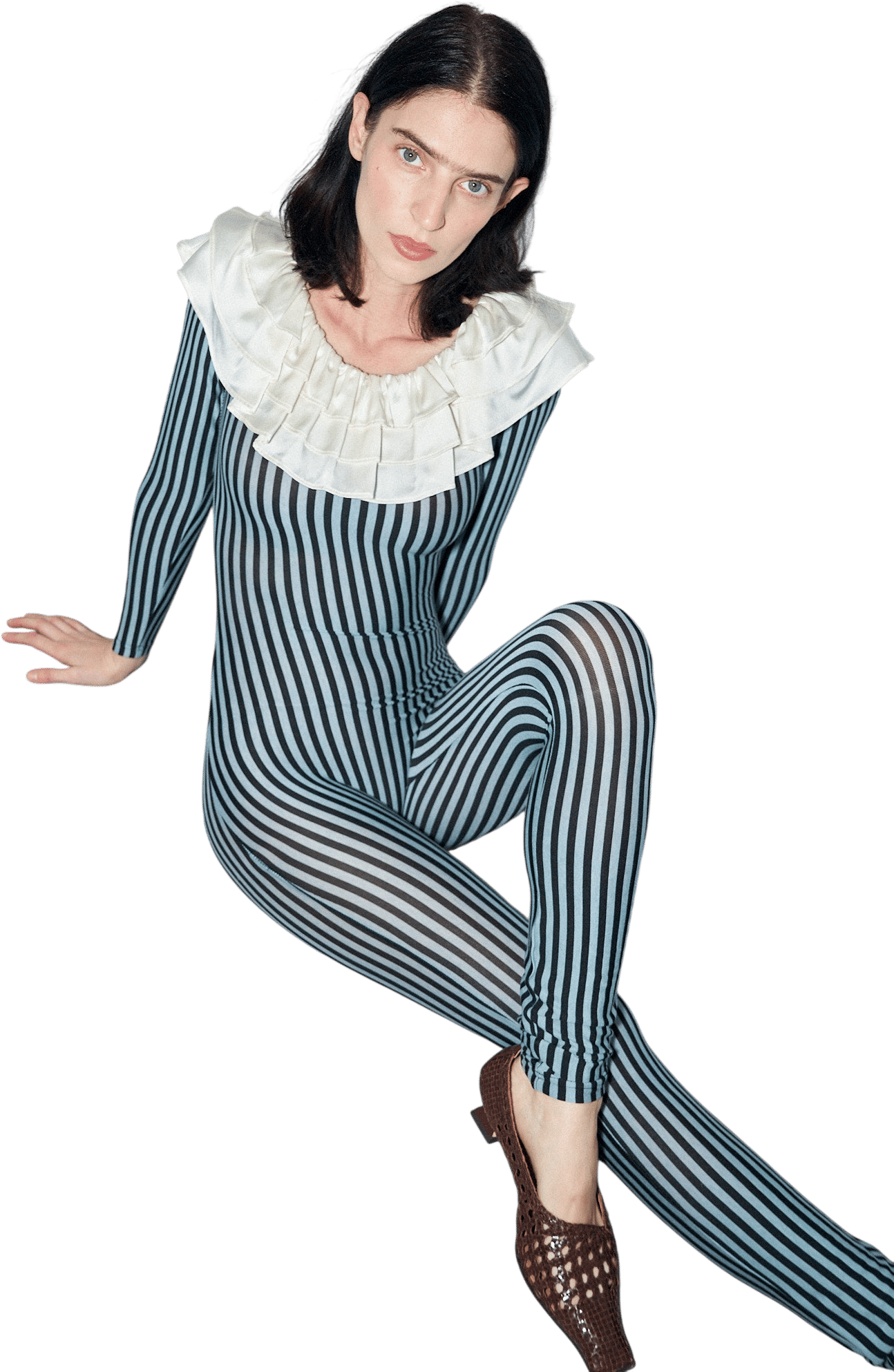Pierrot Jumpsuit with Silk Collar