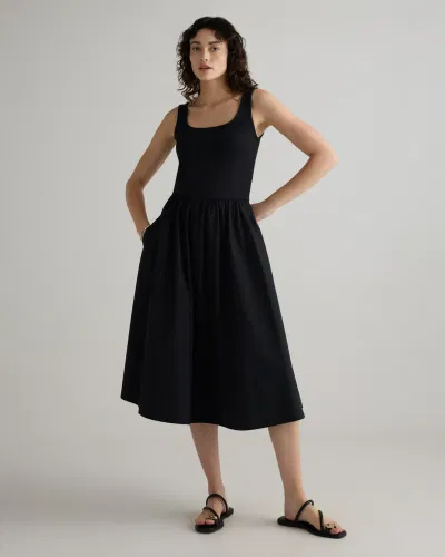 Cotton Mixed Media Tank Dress