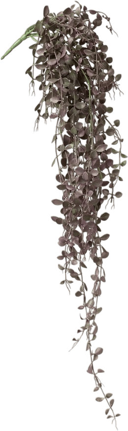 Eggplant Green Fake Button Leaf Hanging Plant - 39"