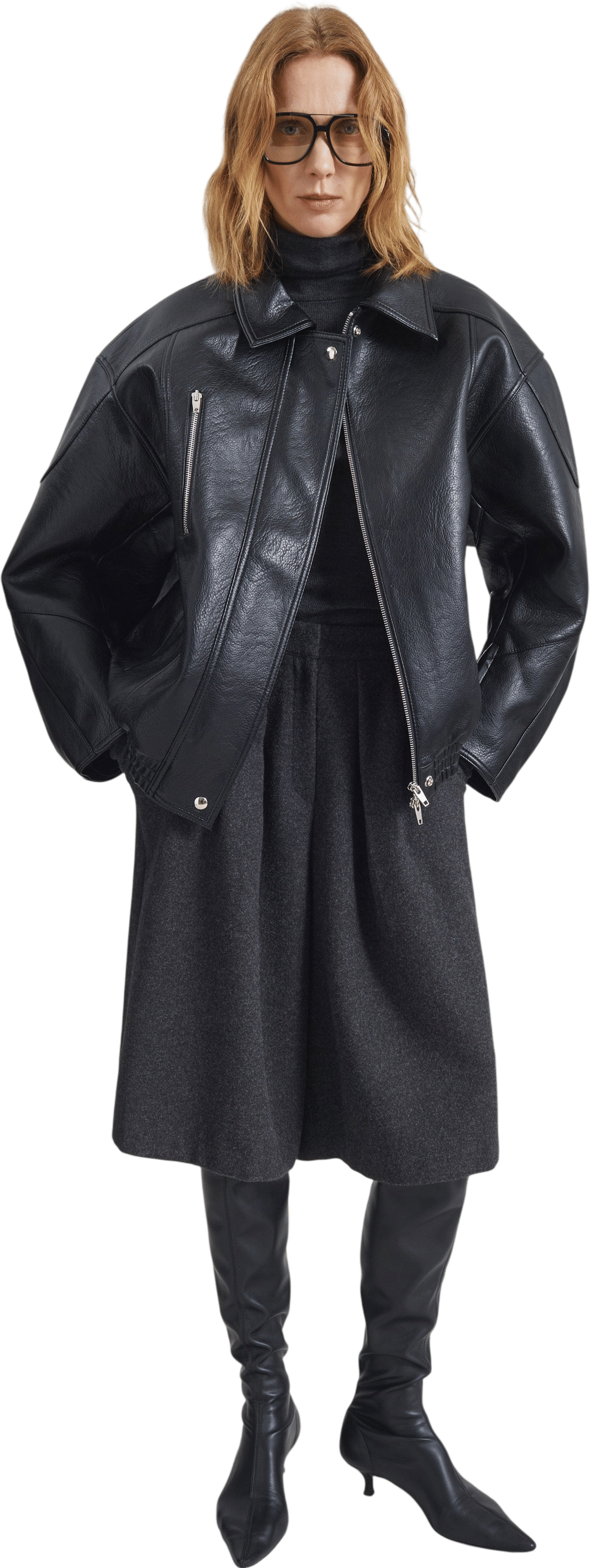 Enora Faux Leather Jacket - Black