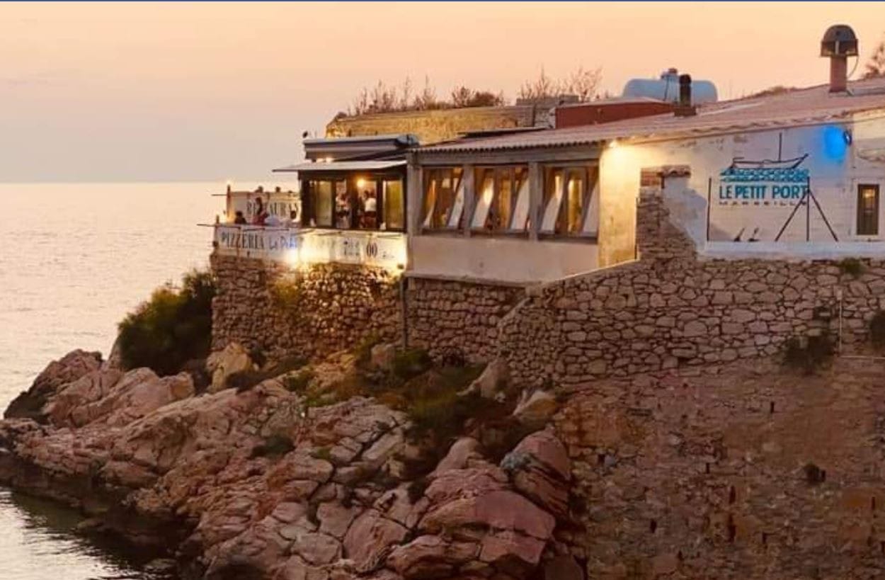 Seaside restaurant in a tiny port