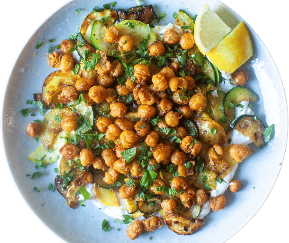 Smitten Kitchen - Crisped Chickpeas with Herbs and Garlic Yogurt