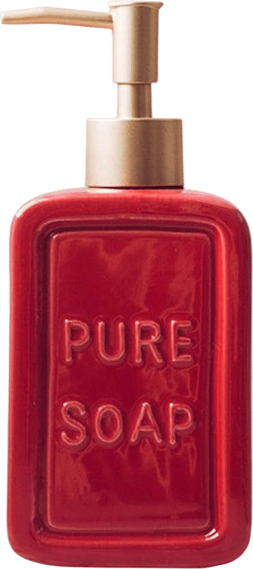 Retro Red Ceramic Soap Dispenser